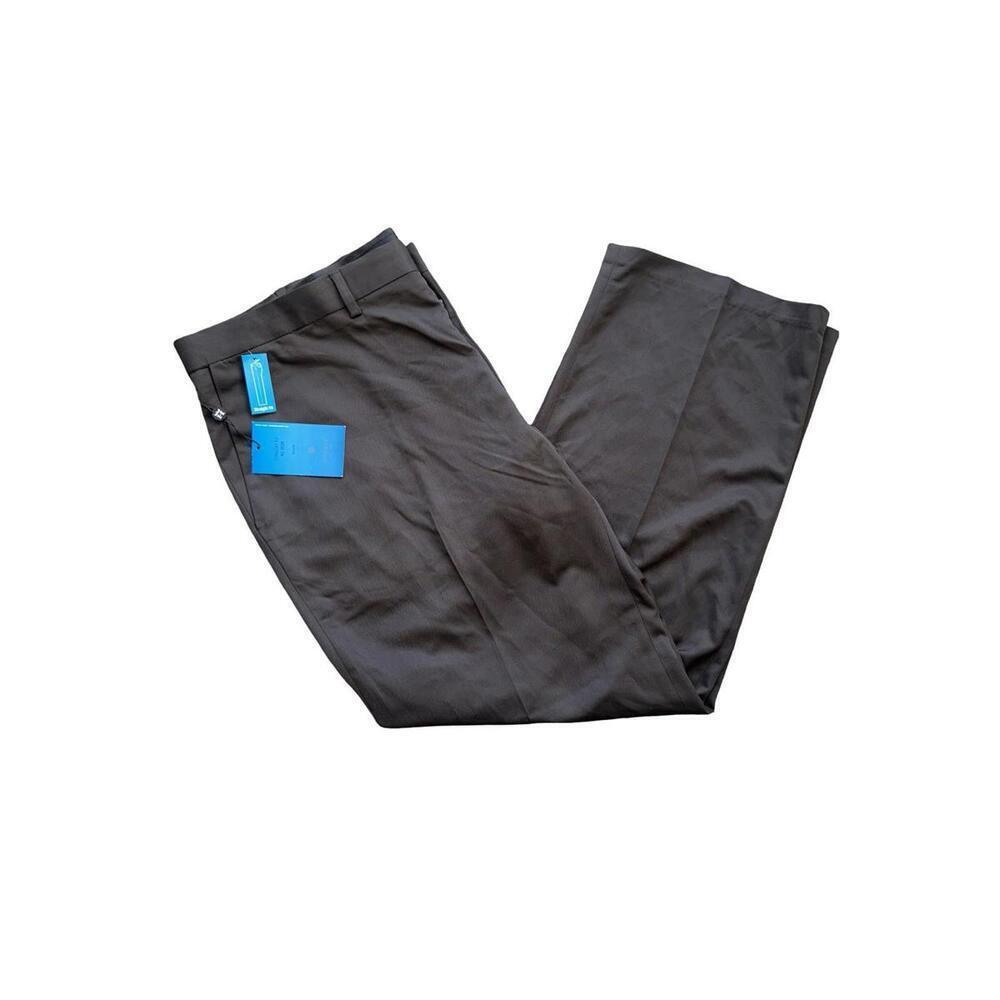 Haggar Classic Fit Brown Flat Front E-Clo Dress Pants Slacks Mens 44 X 30